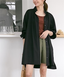 nissen | 衿フリルスタンドカラーシャツワンピースラッシュガード(ラッシュガード)