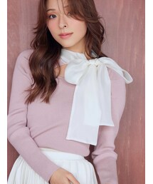 MERCURYDUO | 異素材リボンカットアウトニット(ニット/セーター)