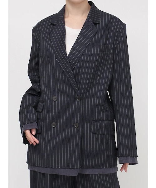 Ungrid（アングリッド）の「【Htage】バックデザインビッグシルエットジャケット（その他・レディース・ミックス/ネイビー・F）」の4枚目の写真