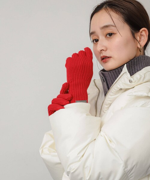 SENSE OF PLACE by URBAN RESEARCH（センスオブプレイスバイアーバンリサーチ）の「モチモチニットグローブ（ベルト・レディース・RED/OFF WHITE/CHARCOAL・one）」の21枚目の写真