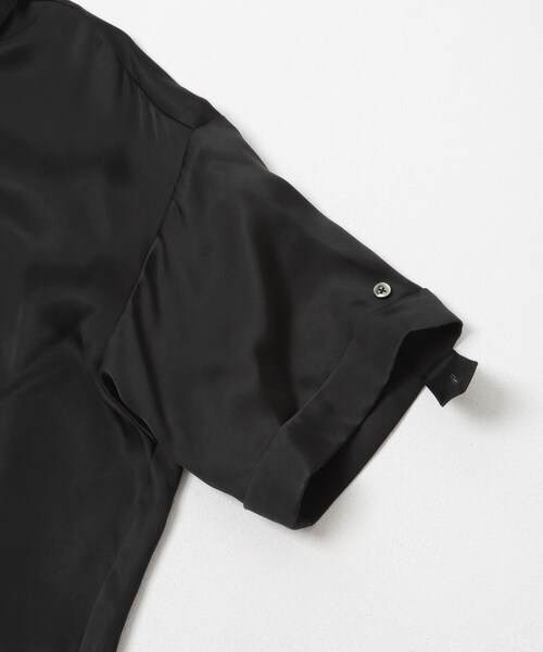 URBAN RESEARCH（アーバンリサーチ）の「ハーフスリーブキュプラシャツ（シャツ/ブラウス・レディース・OFF WHITE/BLACK・Free）」の8枚目の写真