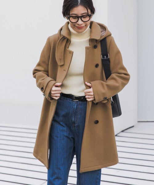 URBAN RESEARCH DOORS(アーバンリサーチドアーズ)の「ショールカラー2WAYロングコート(テーラードジャケット・レディース・CAMEL/NAVY・S/M)」の21枚目の写真