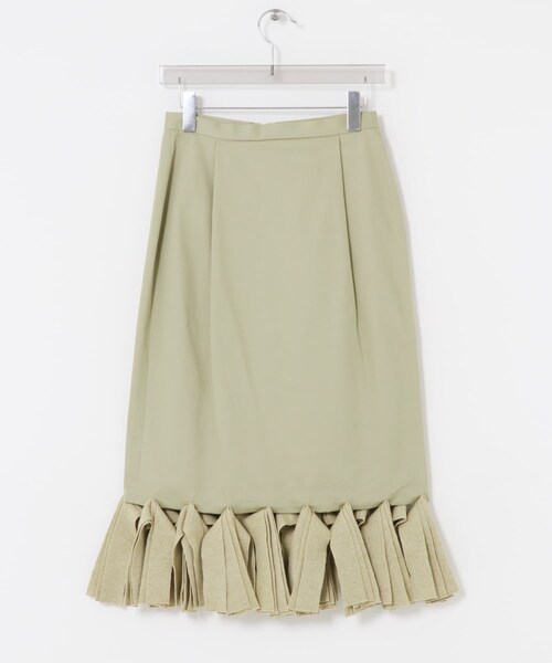 URBAN RESEARCH（アーバンリサーチ）の「TAN　LAYERED KNIT FRINGE SKIRT（スカート・レディース・BEIGE/BLACK・2）」の9枚目の写真