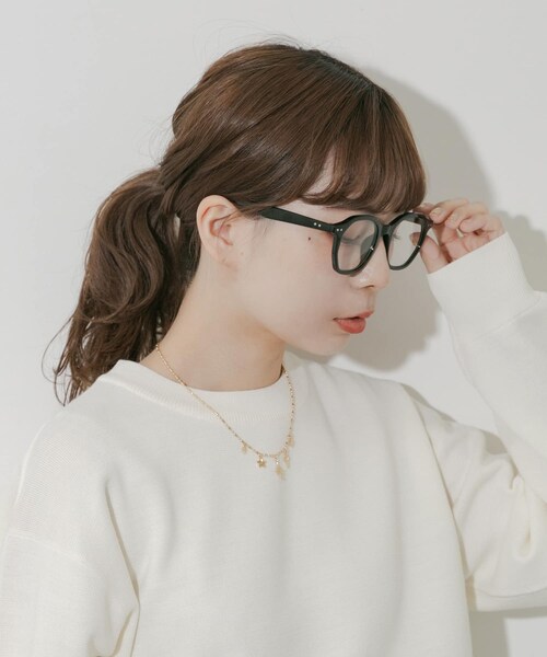 SMELLY（スメリー）の「オクタゴンフレームダテメガネ（メガネ・レディース・BLK/DEMI/OLV・-）」の7枚目の写真