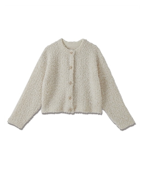 nissen（ニッセン）の「【sail】テープヤーンカーディガン（カーディガン/ボレロ・レディース・アイボリー/グレー・P1）」の6枚目の写真