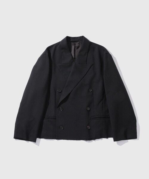 ADAM ET ROPE'（アダムエロペ）の「【CODA/コーダ】WOOL CUT OFF DOUBLE BREASTED LENTO BLAZER（テーラードジャケット・メンズ・ブラック・1/2）」の3枚目の写真