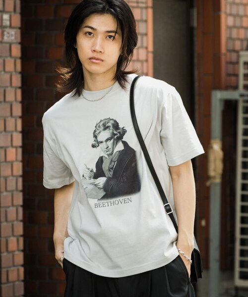 SENSE OF PLACE by URBAN RESEARCH(センスオブプレイスバイアーバンリサーチ)の「ヴィンテージライクTシャツ(ベートーヴェン)(Tシャツ/カットソー・メンズ・WHITE/BLACK/L.GRAY/YELLOW・M/L)」の12枚目の写真