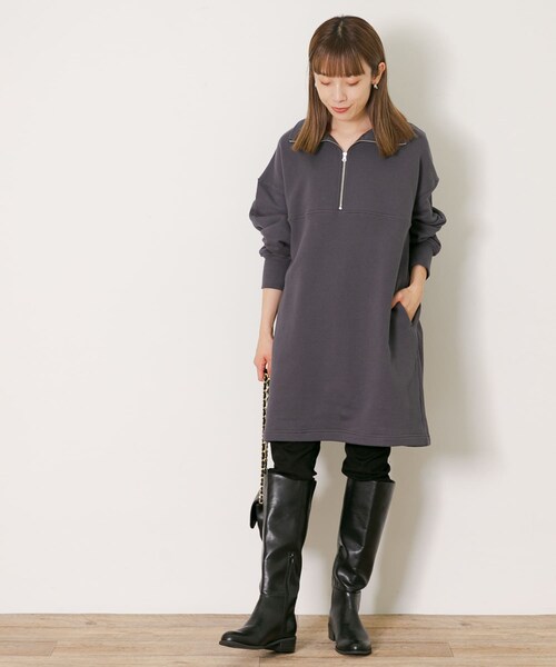 URBAN RESEARCH Sonny Label（アーバンリサーチサニーレーベル）の「ハーフジップスウェットチュニック（チュニック・レディース・オレンジ/グレー/ブラック・FREE）」の19枚目の写真