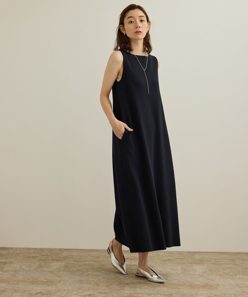 ROPE'(ロペ)の「シルクコットン総針Aラインワンピース/イージーケア(ワンピース・レディース・ネイビー/レッド・F)」の21枚目の写真