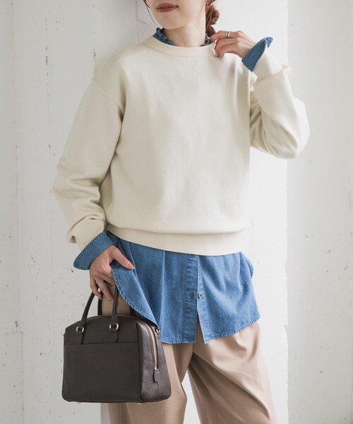 URBAN RESEARCH DOORS(アーバンリサーチドアーズ)の「『仁村紗和さん着用』『UR TECH 200日ニット』スウェットライクプルオーバー(ニット/セーター・レディース・L.GRAY/MINT/ORANGE/BROWN/OFF/D.RED/杢CHARCOAL・M)」の14枚目の写真