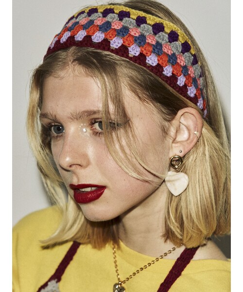 jouetie（ジュエティ）の「クロシェターバン（ヘアバンド・レディース・ブラック/ピンク/イエロー・F）」の17枚目の写真