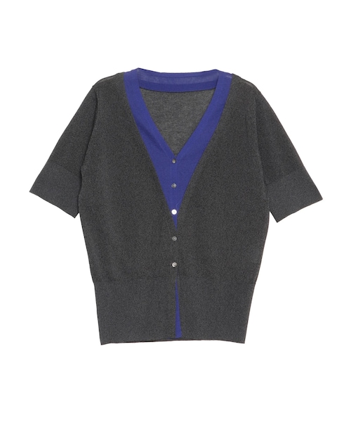 ELENDEEK(エレンディーク)の「COLOR LAYERED HALF SLEEVES KT(ニット/セーター・レディース・チャコールグレー/ピンク/ベージュ・F)」の2枚目の写真