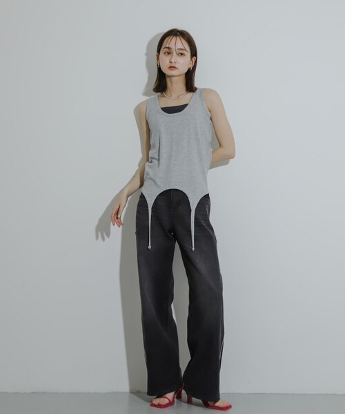 SENSE OF PLACE by URBAN RESEARCH（センスオブプレイスバイアーバンリサーチ）の「マルチウェイガータータンクトップ（タンクトップ・レディース・L.GRAY/OFF WHITE/CHARCOAL・one）」の16枚目の写真