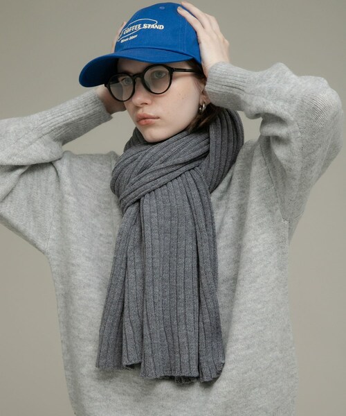 URBAN RESEARCH Sonny Label（アーバンリサーチサニーレーベル）の「リブニットマフラー（マフラー・レディース・ブラック/ブラウン/グレー/エクリュ・one）」の16枚目の写真