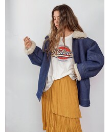 Ungrid | ミドル丈デニムボアムートン(ブルゾン)