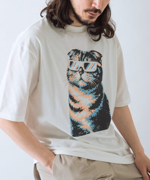 ITEMS URBANRESEARCH(アイテムズ アーバンリサーチ)の「『接触冷感/吸水速乾/UVカット』ANIMAL IN SHADES プリントTシャツ(Tシャツ/カットソー・メンズ・CAT/BEAR/KOALA・M/L)」の5枚目の写真