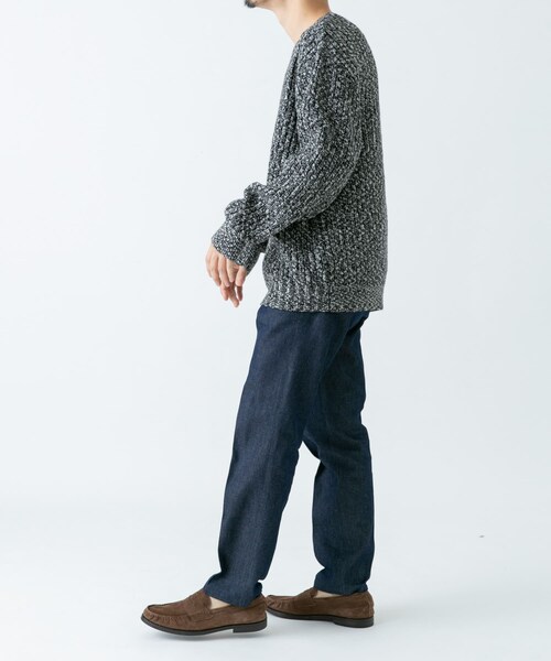 URBAN RESEARCH ROSSO（アーバンリサーチロッソ）の「『WEB限定』『XLサイズあり』スラブリブクルーネックニット（ニット/セーター・メンズ・NAVY/GRAY/BLACK/BROWN・S/M/L/XL）」の21枚目の写真