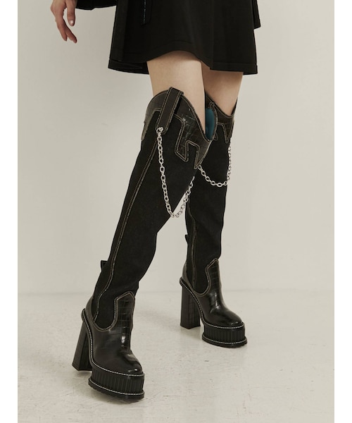 PAMEO POSE(パメオポーズ)の「Meta Boots(ブーツ・レディース・ブラック/ピンク/ブルー・37/38/39)」の16枚目の写真