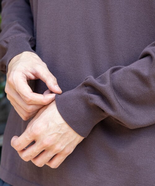 ADAM ET ROPE'（アダムエロペ）の「【Eddie Bauer】Knit Henly Neck Shirts（ニット/セーター・メンズ・ダークブラウン/グリーン・L/M）」の16枚目の写真