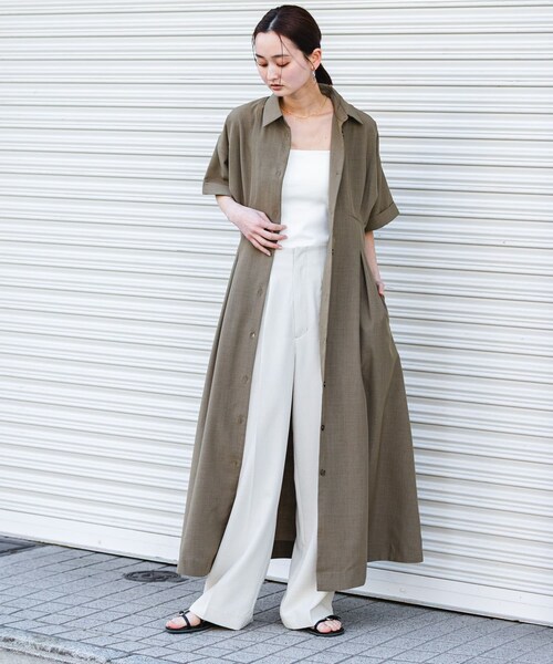 SENSE OF PLACE by URBAN RESEARCH（センスオブプレイスバイアーバンリサーチ）の「『UR TECH DRYLUXE』リネンライクワンピース（ワンピース・レディース・CHARCOAL/KHAKI/L.BLUE・COMPACT/One）」の18枚目の写真