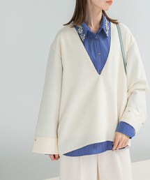 URBAN RESEARCH ROSSO | ツイード深Vネックプルオーバー(シャツ/ブラウス)