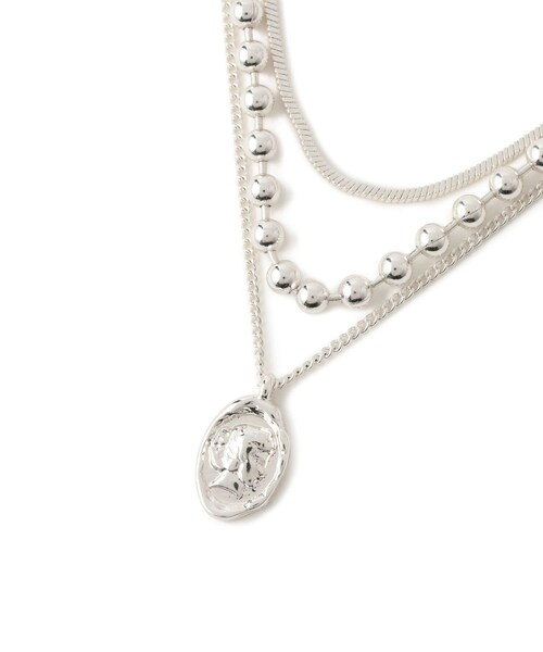 VIS（ビス）の「ダブルチェーンコインネックレス（ネックレス・レディース・ゴールド/シルバー・F）」の8枚目の写真