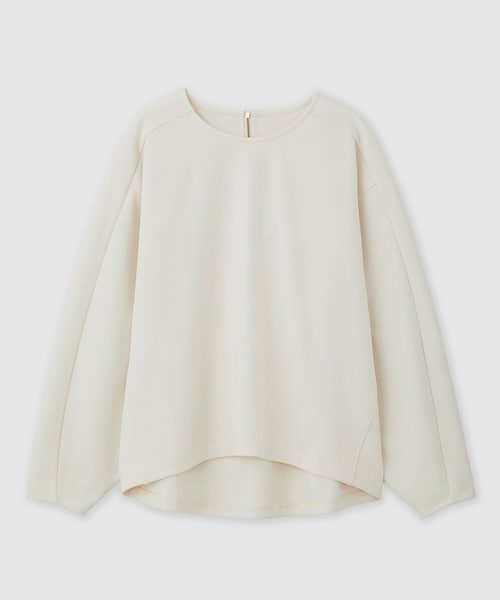 ROPE'（ロペ）の「梨地フォルムカットソー/セットアップ対応【Sサイズフェア対象】（Tシャツ/カットソー・レディース・オフホワイト/ダークブラウン/イエロー系・36/38/M/S）」の7枚目の写真