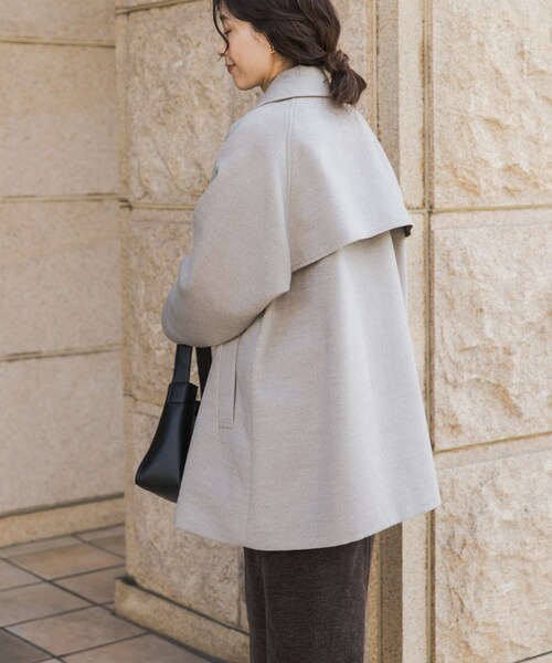 URBAN RESEARCH DOORS（アーバンリサーチドアーズ）の「『UR TECH』ミドル丈コート（テーラードジャケット・レディース・BRICK/杢BEIGE/NAVY・M）」の9枚目の写真