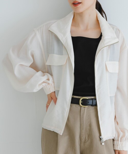 URBAN RESEARCH（アーバンリサーチ）の「シアージップブルゾン（ブルゾン・レディース・KHAKI/OFF/BLACK・FREE）」の7枚目の写真