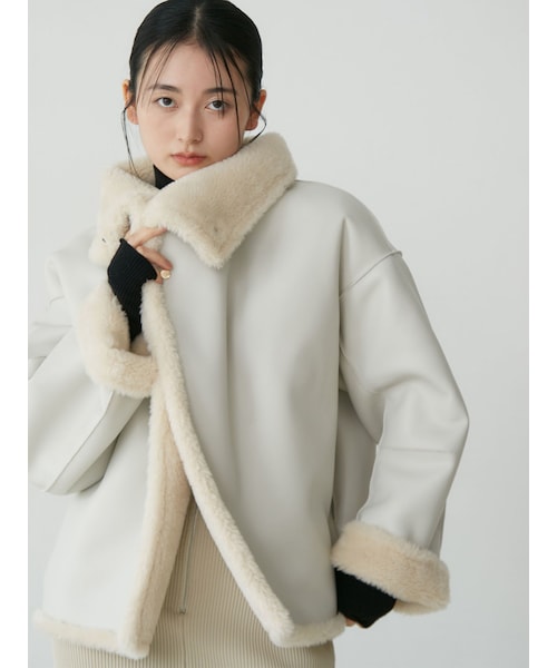LAGUNAMOON（ラグナムーン）の「フェイクムートンスタンドカラーコート