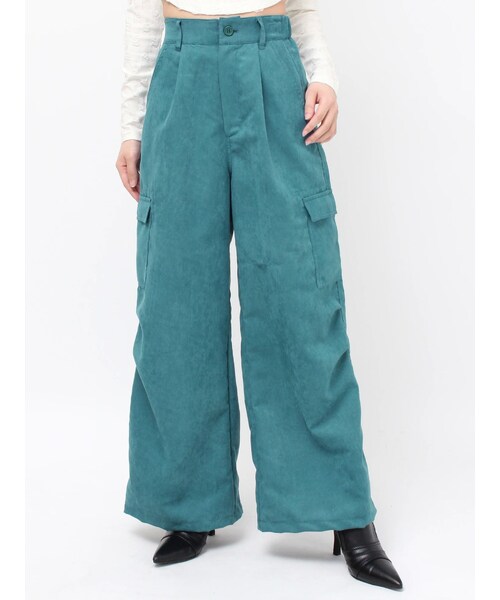 EVRIS（エヴリス）の「レオパードルーズカーゴパンツ（カーゴパンツ・レディース・ブルー/ミックス・S/M）」の2枚目の写真