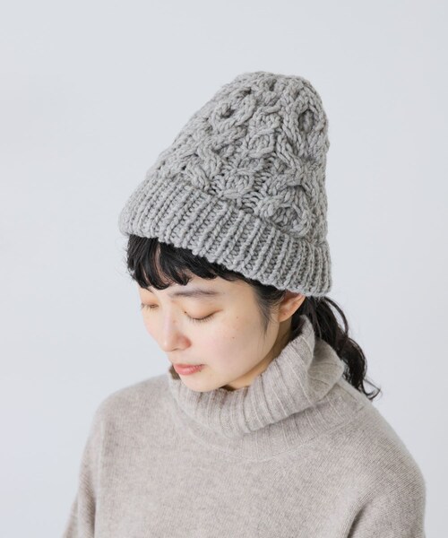 かぐれ（カグレ）の「ペルーアランワッチキャップ（ニットキャップ/ビーニー・レディース・GRAY/COFFEE・Free）」の10枚目の写真