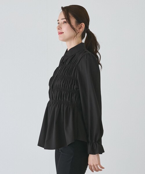 Jayro（ジャイロ）の「ギャザーブラウス　（シャツ/ブラウス・レディース・ブラック/ホワイト/ブルー・F）」の19枚目の写真