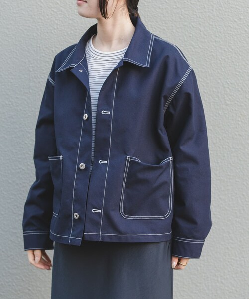 URBAN RESEARCH DOORS（アーバンリサーチドアーズ）の「FORK&SPOON　PEダックジャケット（カバーオール・レディース・NAVY/IVORY・1）」の18枚目の写真