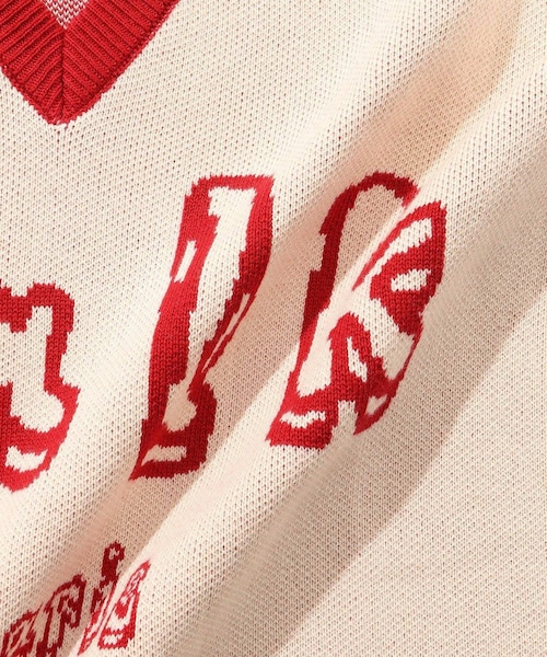 ADAM ET ROPE'（アダムエロペ）の「【WALK IN PARIS/ウォーク イン パリス】Sleeveless red knit sweater（ベスト・メンズ・ホワイト系・L/M）」の12枚目の写真