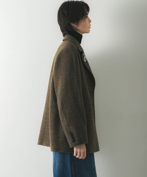 URBAN RESEARCH(アーバンリサーチ)の「ブリティッシュウールツイードジャケット(テーラードジャケット・レディース・L.GRAY/KHAKI・36/38)」の21枚目の写真