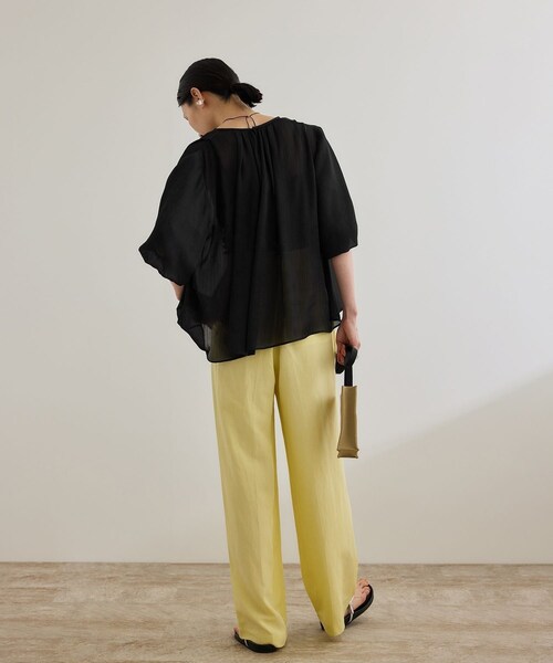 ROPE'（ロペ）の「楊柳スキッパーブラウス/イージーケア（シャツ/ブラウス・レディース・ブラック/レンガ・F）」の7枚目の写真