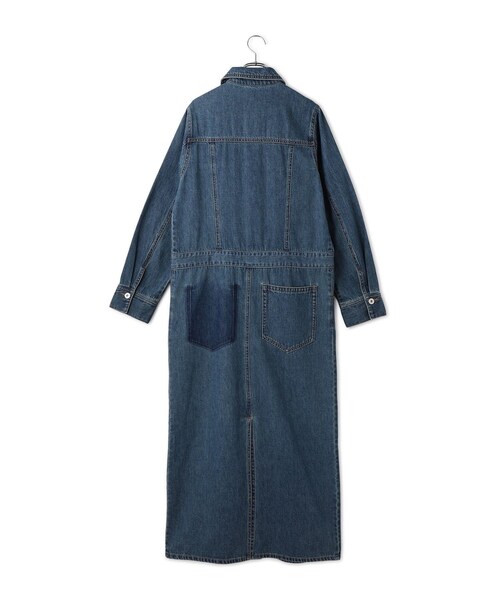 ADAM ET ROPE'(アダムエロペ)の「【WEB限定】デニムシャツロングワンピース(シャツワンピース・レディース・ブラック/ブルー・36/38)」の20枚目の写真