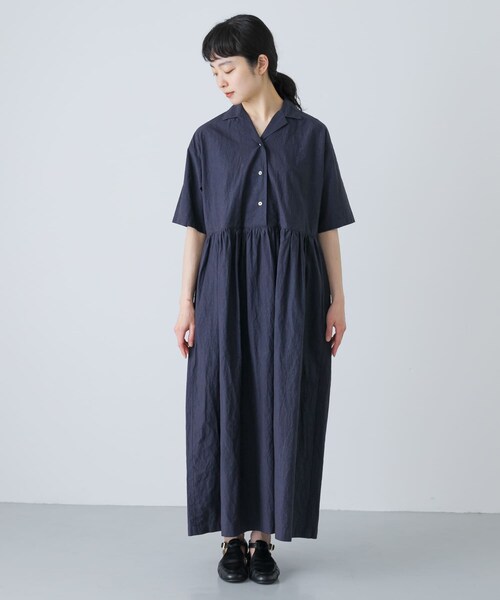 かぐれ（カグレ）の「オープンカラーシャツワンピース（ワンピース・レディース・NAVY/BLACK・Free）」の20枚目の写真