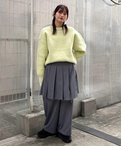 KBF（ケイビーエフ）の「プリーツスカートSETサロペット（サロペット/オーバーオール・レディース・GRAY/BEIGE・36/38）」の9枚目の写真