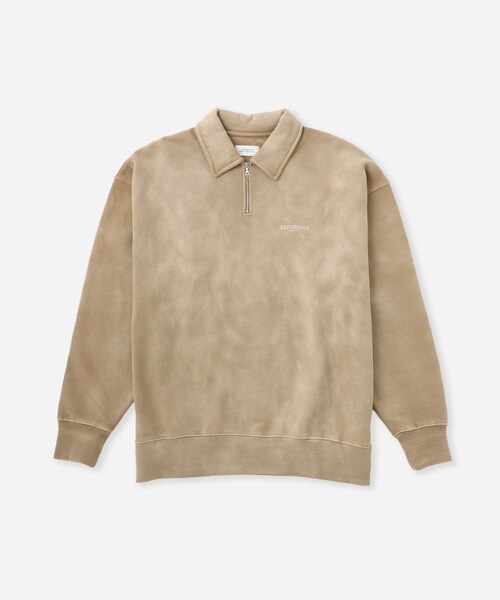 Saturdays NYC(サタデーズ ニューヨークシティ )の「Mott Relaxed Quarter Zip Surf Sweatshirt(スウェット・レディース・スミクロ/ベージュ/ブルー・L/M/S/XL)」の15枚目の写真