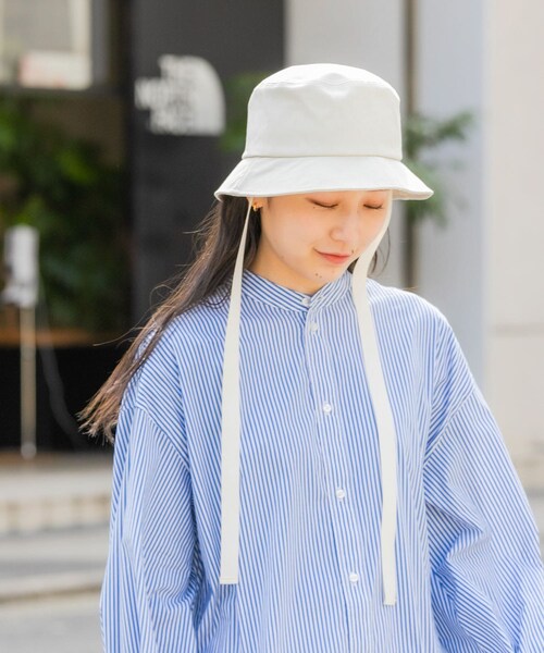 SMELLY（スメリー）の「コットンリボンバケットハット（ハット・レディース・BLK/IVO・-）」の10枚目の写真