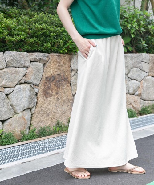 URBAN RESEARCH DOORS(アーバンリサーチドアーズ)の「FORK&SPOON ドライタッチカットスカート(スカート・レディース・BLACK/CREAM・1/2)」の7枚目の写真
