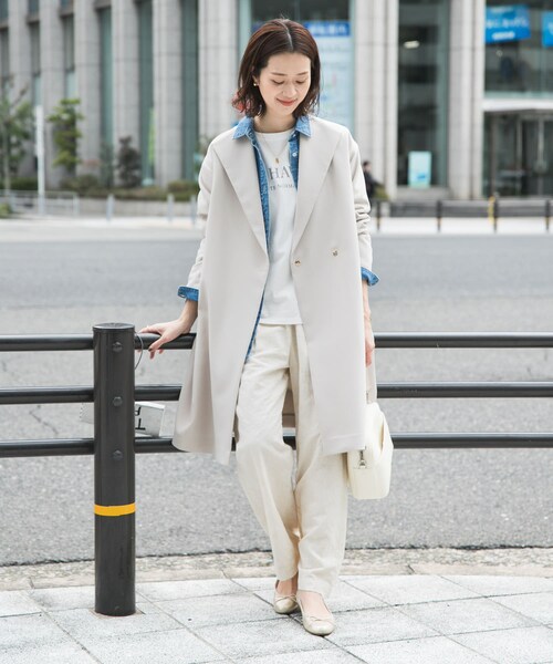 URBAN RESEARCH DOORS(アーバンリサーチドアーズ)の「ダブルクロスガウンコート(テーラードジャケット・レディース・L.BEIGE/NAVY・M)」の7枚目の写真