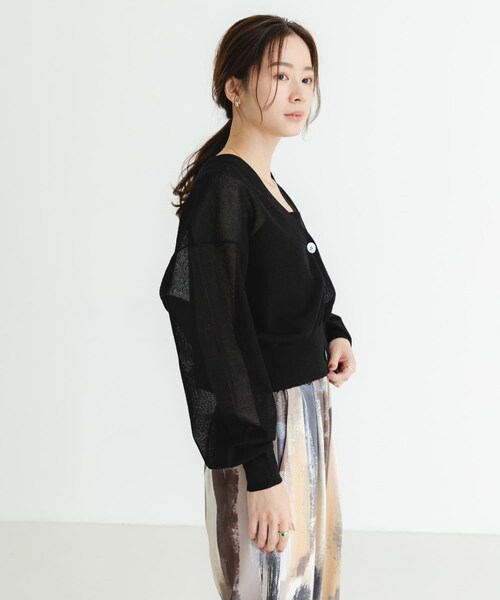 URBAN RESEARCH（アーバンリサーチ）の「new basic　リネン混スポンディッシュニットカーディガン（カーディガン/ボレロ・レディース・GRAY/LIME/BLACK・FREE）」の12枚目の写真