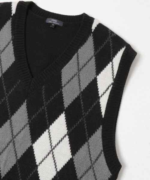 ITEMS URBANRESEARCH（アイテムズ アーバンリサーチ）の「ウール混アーガイルVネックニットベスト（ベスト・メンズ・BLU/BLK・M/L）」の15枚目の写真
