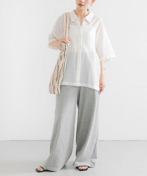 URBAN RESEARCH（アーバンリサーチ）の「コットンカラミシアーオーバーシャツ（シャツ/ブラウス・レディース・BLACK/OFF・FREE）」の8枚目の写真