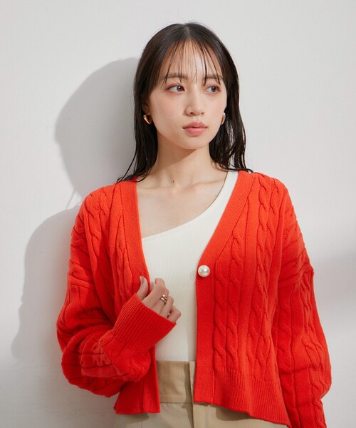 VIS（ビス）の「ワンショルダーテレコタンクトップ（タンクトップ・レディース・ライトグリーン/キナリ/ブラック・F）」の11枚目の写真