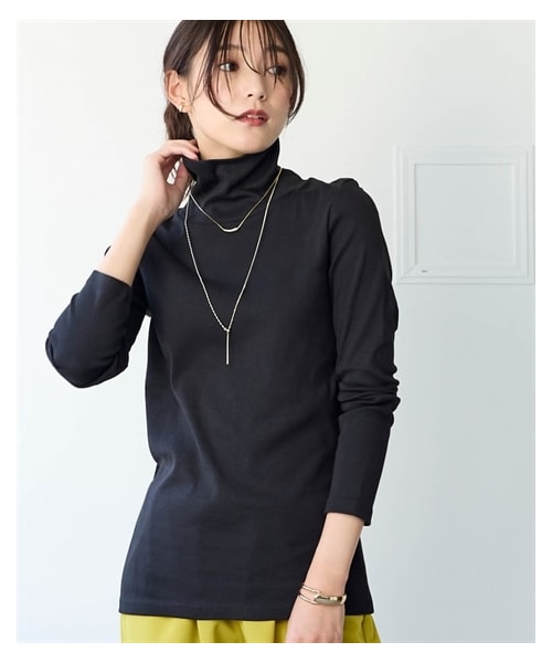 nissen（ニッセン）の「綿１００％フライス素材タートルネック長袖Ｔシャツ（UVカット）＜大きいサイズ有＞（Tシャツ/カットソー・レディース・黒/オフホワイト/グレージュ/杢チャコールグレー/ネイビー/ライムグリーン/トープ/ディープグリーン/パープル・L/LL/3L/4L/5L/6L/8L/10L/S/M）」の20枚目の写真