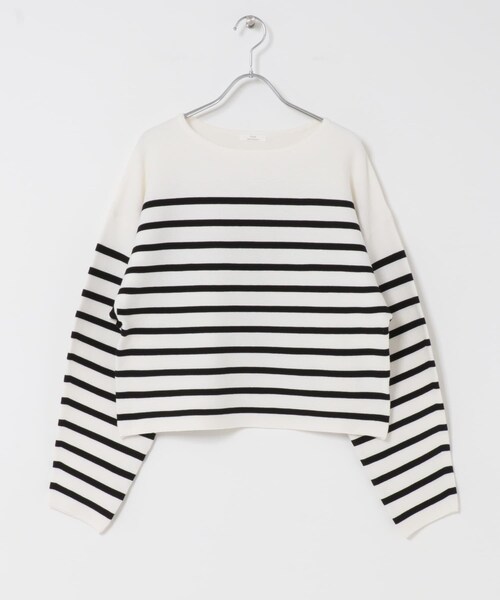 ITEMS URBANRESEARCH（アイテムズ アーバンリサーチ）の「バナナスリーブニット（ニット/セーター・レディース・OFF×BLK/RED/GRY/NVY×OFF・FREE）」の10枚目の写真